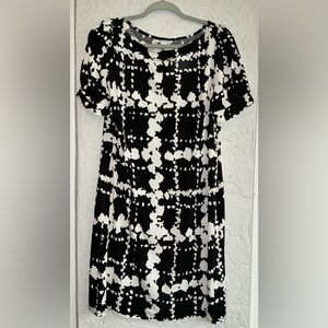 Dressbarn Monochrome Patterned Dress